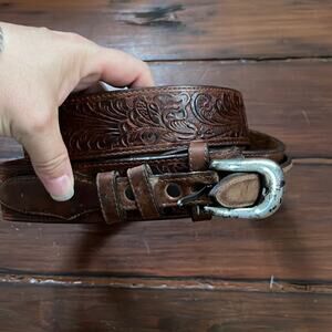 Justin Boots Top Grain rolled leather western rodeo belt